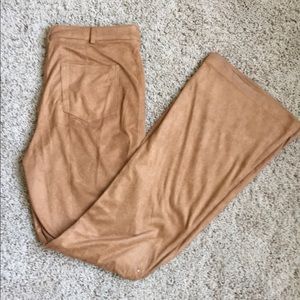 Suede boot cut pants